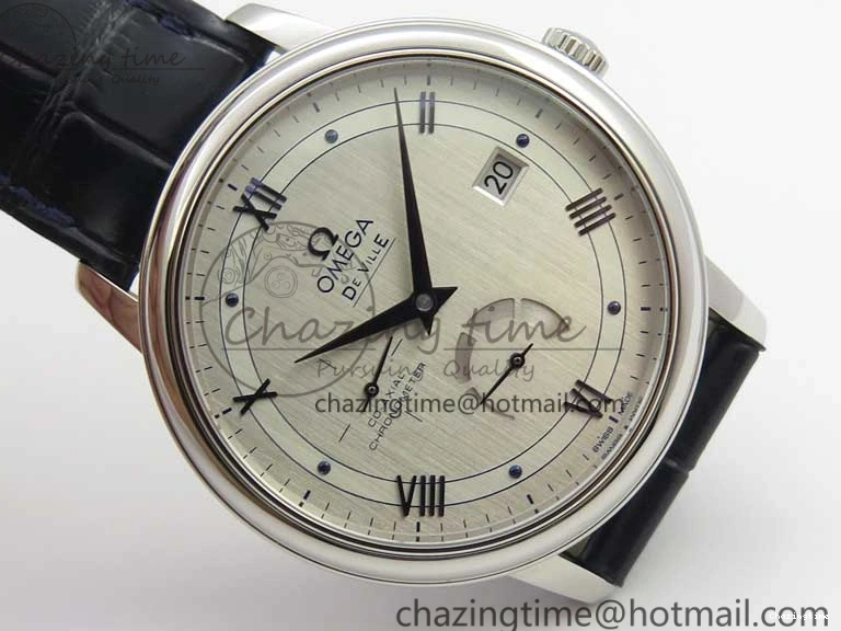 0312 Timeless De Ville Prestige Real PR SS ZF 1:1 Best Edition Gray Dial Blue Markers on Blue Leather Strap MIYOTA 7936